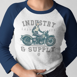 LADY BIKER WOMEN'S BASEBALL SHIRT