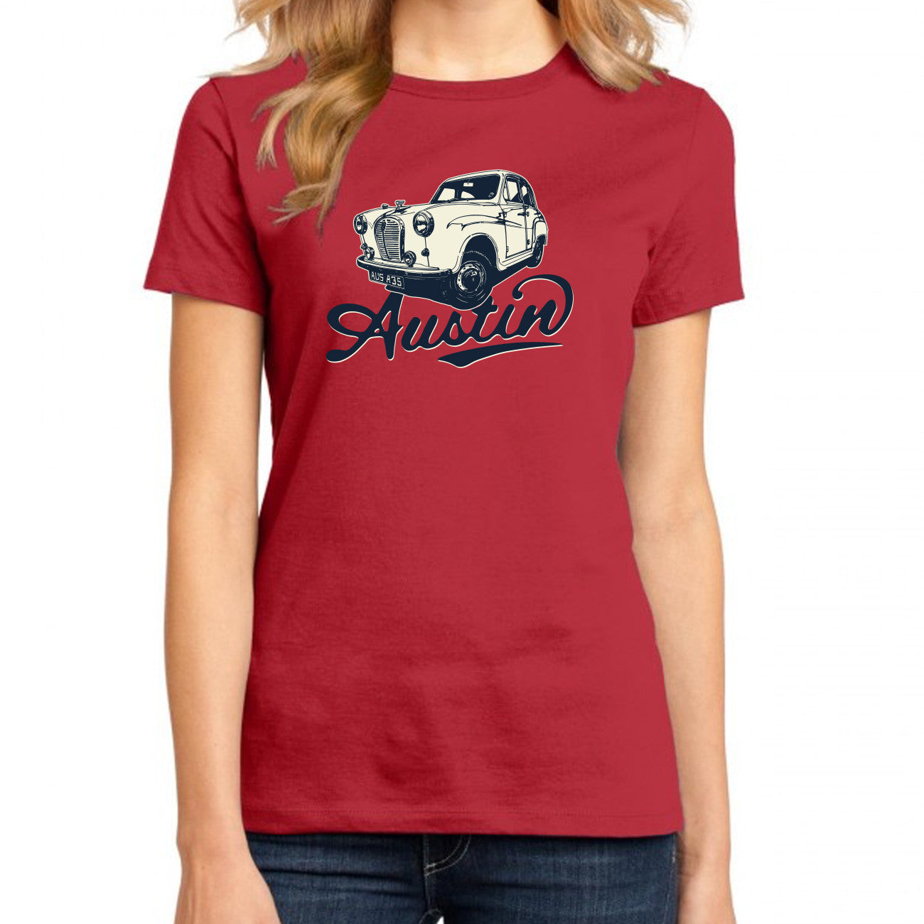 Austin A35 Red Ladies T-Shirt