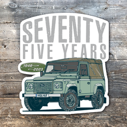 LAND ROVER 75TH BIRTHDAY FREE STICKERS