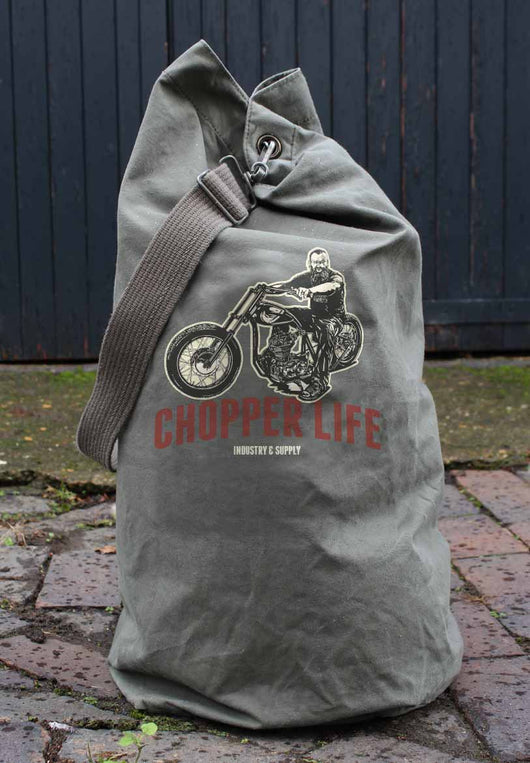 CHOPPER LIFE ARMY SURPLUS KIT BAG - USED CONDITION