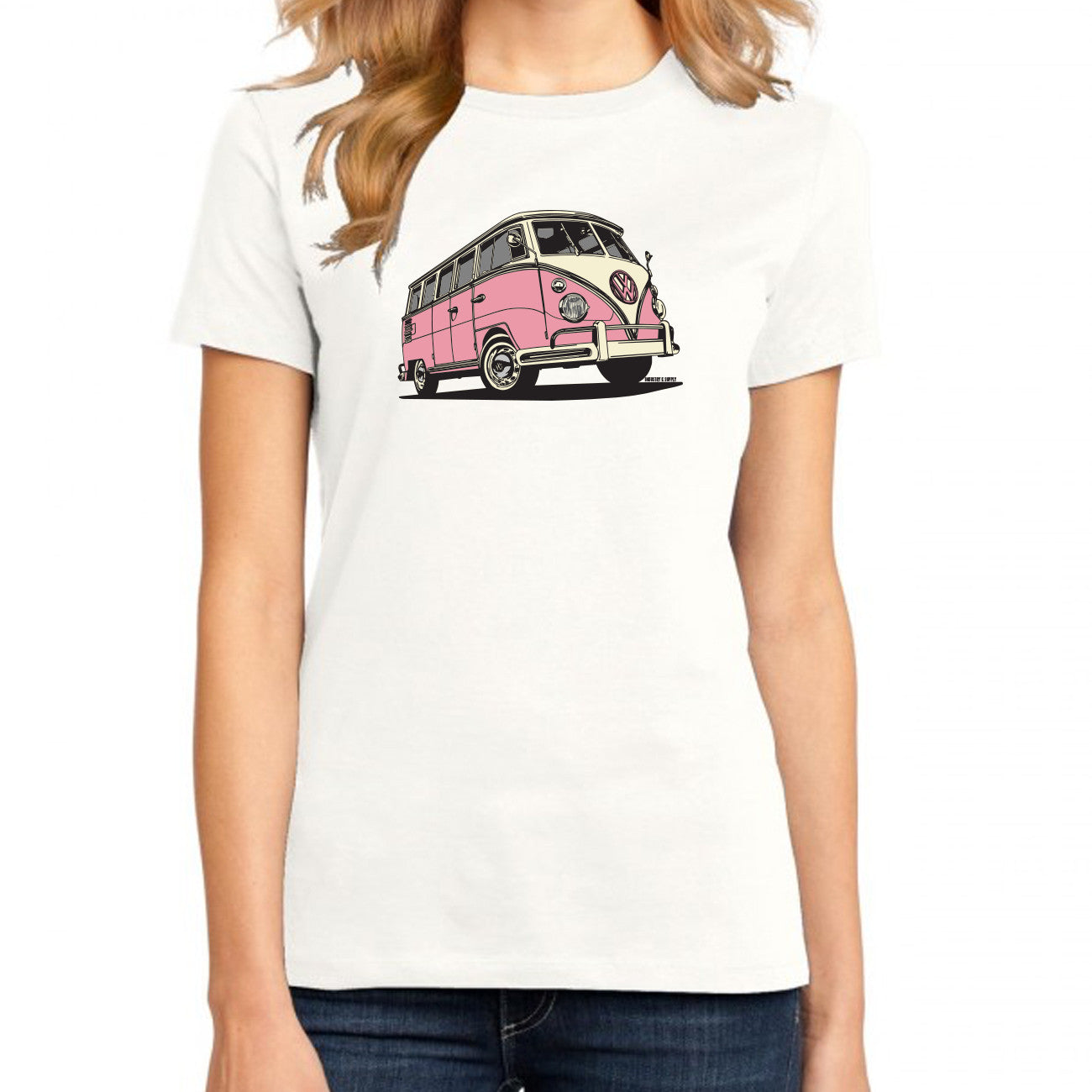 Volkswagen Bus Ladies Fit White T-Shirt
