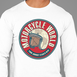 MOTORCYCLE WORLD LONG SLEEVE T SHIRT