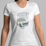 WHITE MINI MK3 LADIES V-NECK T-SHIRT