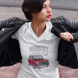 RED MINI MK3 LADIES V-NECK T-SHIRT