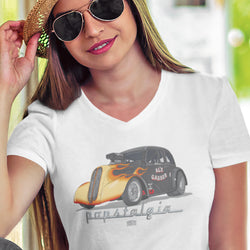 AL'S GASSER POPSTALGIA LADIES V-NECK T-SHIRT