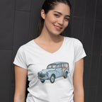 MORRIS MINOR TRAVELLER LADIES V-NECK T-SHIRT