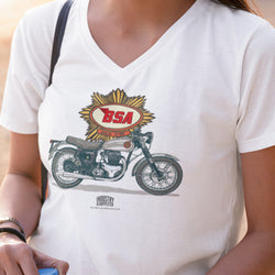 1963 BSA ROCKET GOLD STAR - LADIES V-NECK T-SHIRT