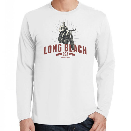 bsa long beach long sleeve t-shirt white