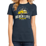 Volkswagen Beach Life Ladies Fitted Navy T-Shirt