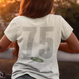 LAND ROVER 75TH BIRTHDAY DISCOVERY LADIES V-NECK T-SHIRT (FRONT & BACK PRINT)