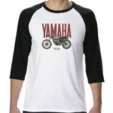 Yamaha Dirt Bike 1974 YZ 250A Baseball Shirt 3/4 Black & White