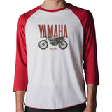Yamaha Dirt Bike 1974 YZ 250A Baseball Shirt 3/4 Red & White