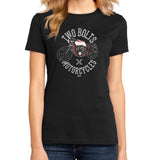 Two Bolts Motorcycles Ladies Fit T-Shirt Black