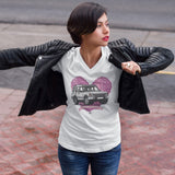 "LOVE OF MY LIFE" LAND ROVER DISCOVERY LADIES V-NECK T-SHIRT