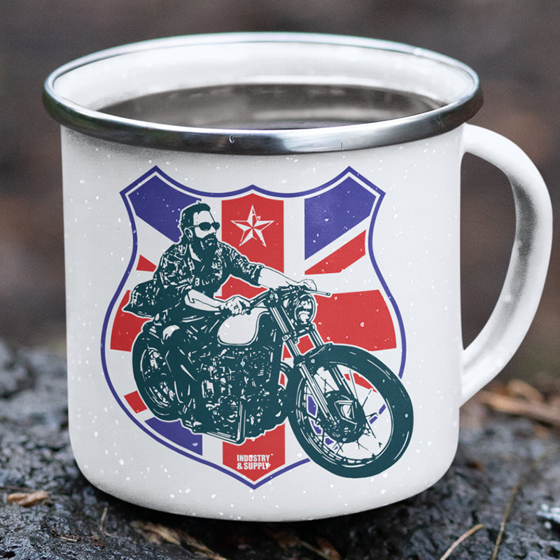 MOTORBIKE ENAMEL MUG