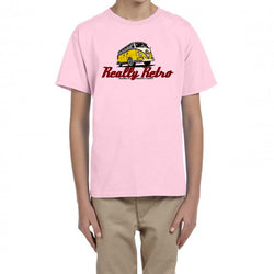 Really Retro Volkswagen Bus Pale Pink Kid's T-Shirt