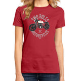 Two Bolts Motorcycles Ladies Fit T-Shirt Red