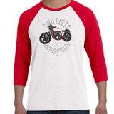 Two Bolts Motorcycles Baseball Shirt Red & White