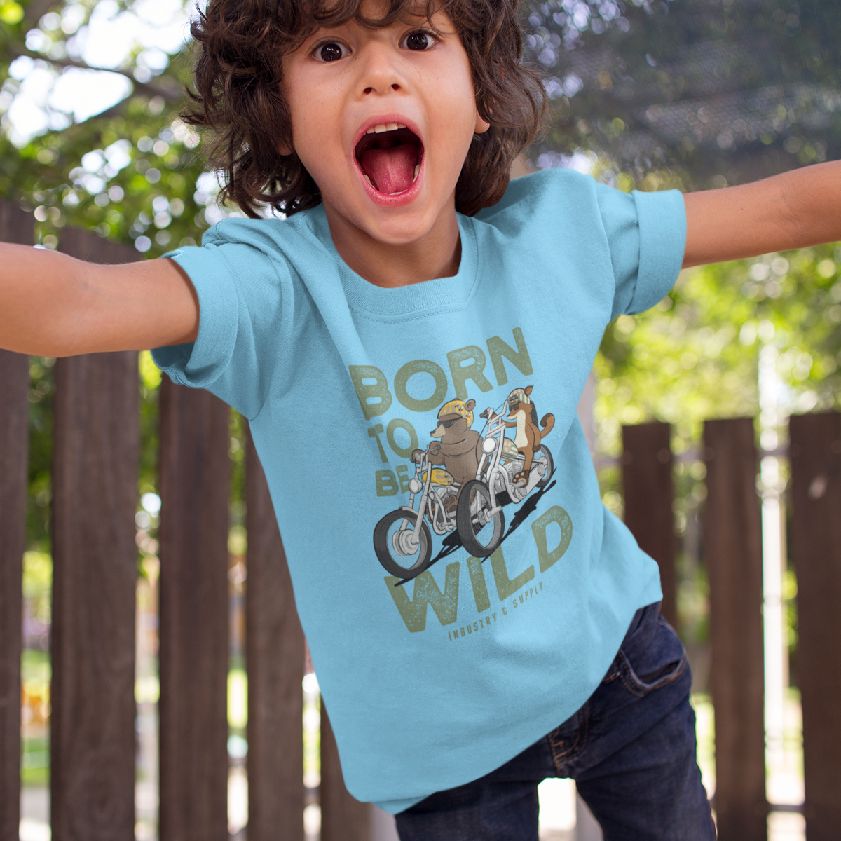 Lizardillo Braunston - Born To Be Wild Kids T-Shirt | Industry & Supply |  Artisan T-Shirts - Motorbikes, Hotrods or Classics