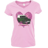 "LOVE OF MY LIFE" LAND ROVER SERIES LADIES V-NECK T-SHIRT