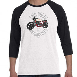 Two Bolts Motorcycles Baseball Shirt Black & White